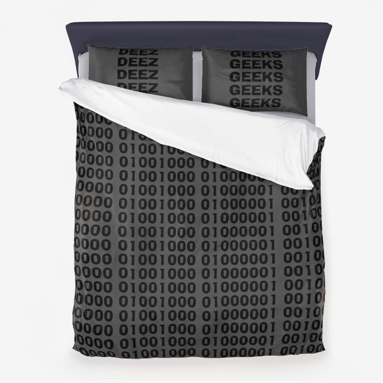 Deez Geeks (HAHA- Binary) - Microfiber Duvet Cover