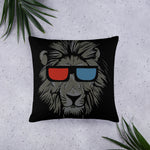 "Anaglyph Lion" Basic Pillow