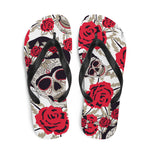 "Sugar Skull And Roses" Flip-Flops
