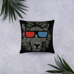 "Anaglyph Lion" Basic Pillow