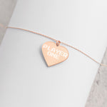 "Player Two" Engraved Sterling Silver Heart Necklace