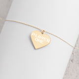 "Player Two" Engraved Sterling Silver Heart Necklace